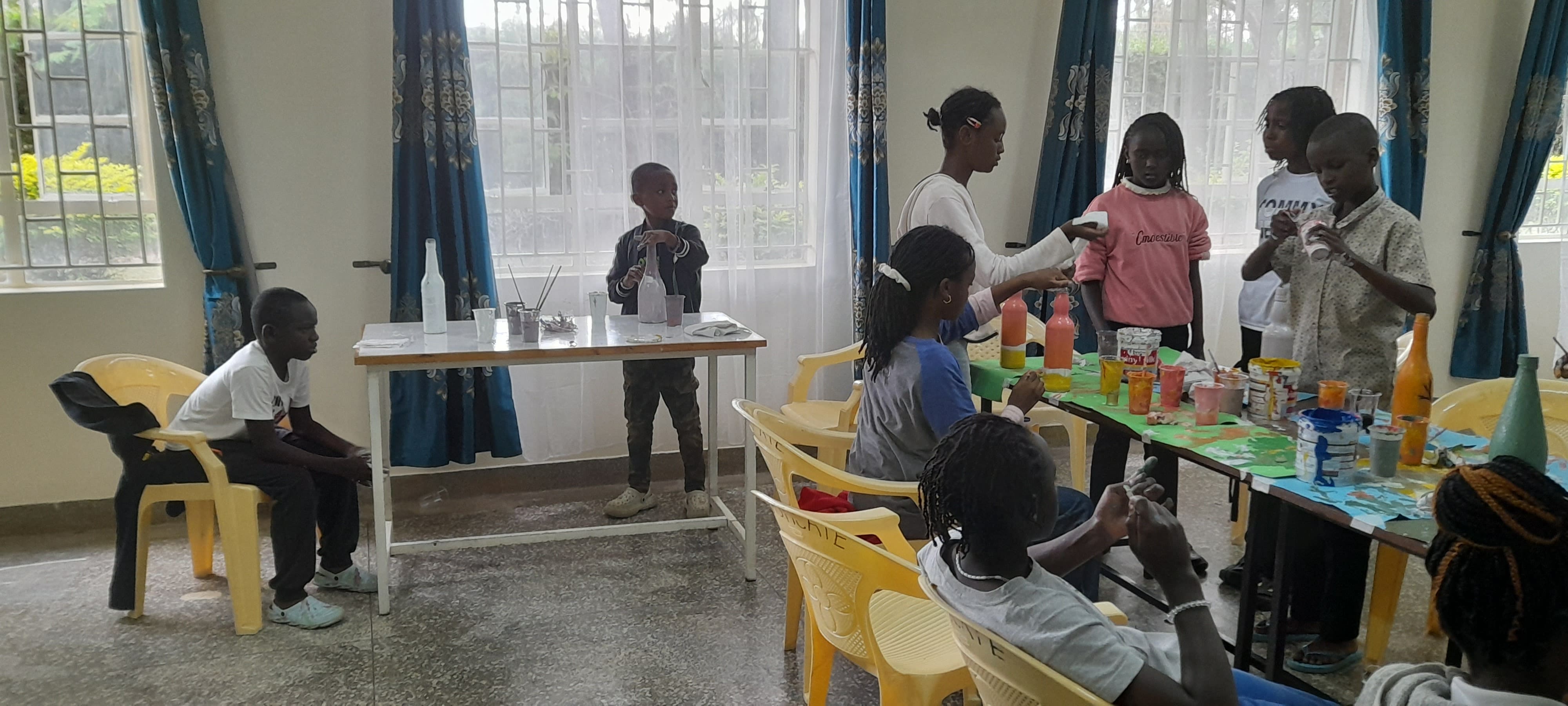 Kids doing craft